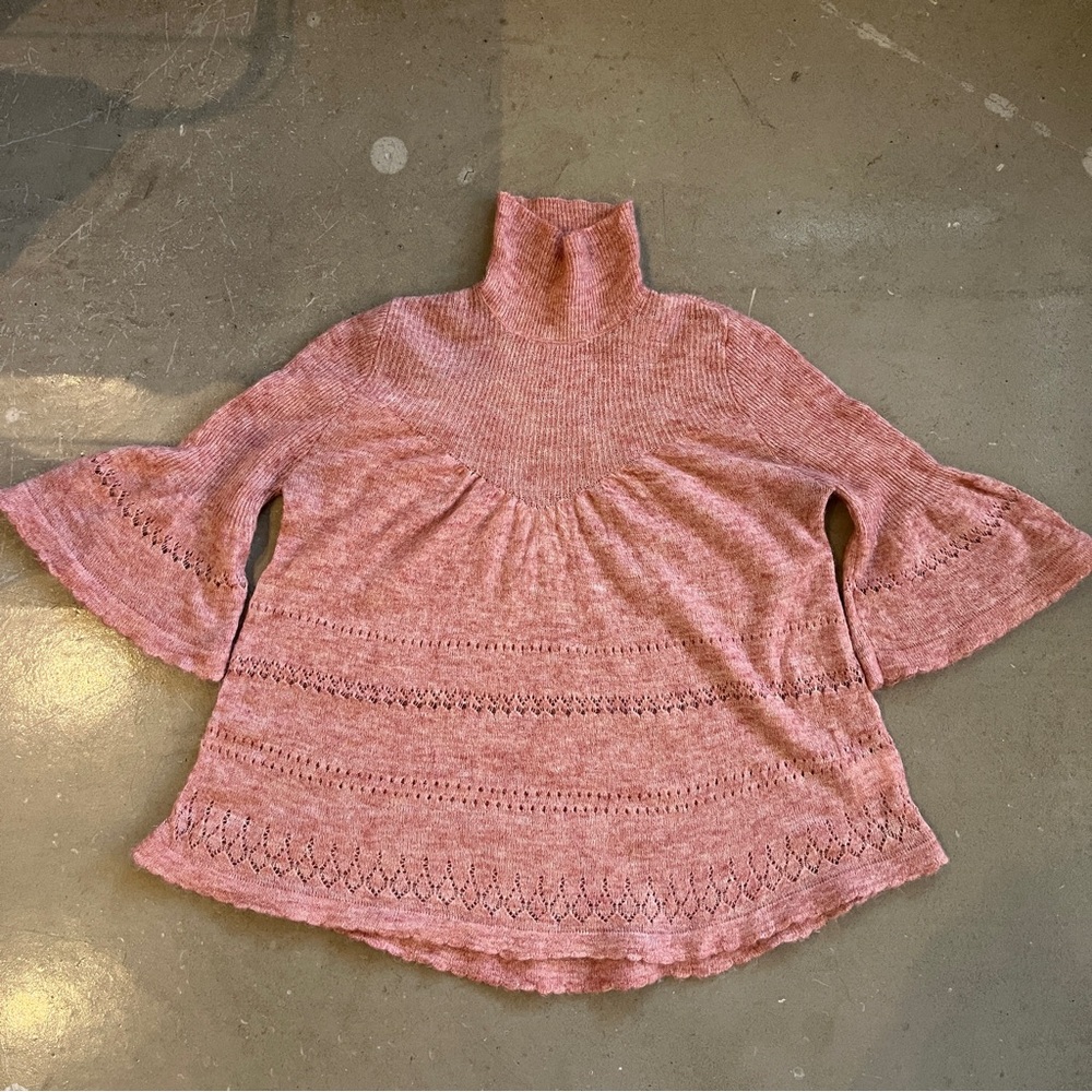 Feather Bone by Anthropologie Whitney Sweater Wool Alpaca Blend Pink
